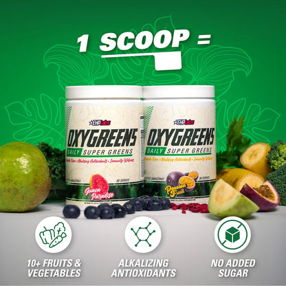 2-Pack of EHP Labs OxyGreens Super Greens Powder - 30 Serves (Strawberry. Margarita)